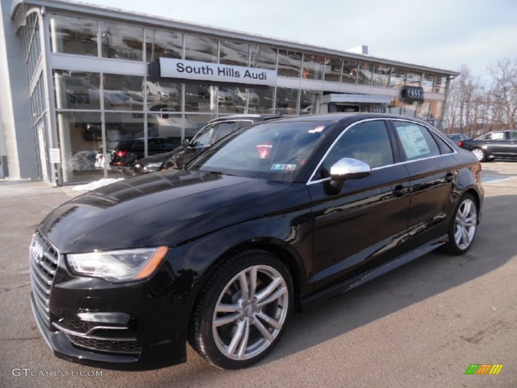 2015 S3 2.0T Premium Plus quattro - Mythos Black Metallic / Magma Red/Black photo #1