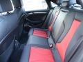 2015 Audi S3 Magma Red/Black Interior Rear Seat Photo