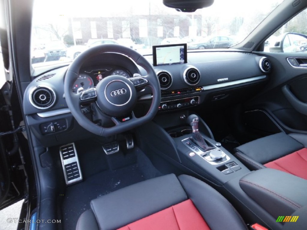 Magma Red/Black Interior 2015 Audi S3 2.0T Premium Plus quattro Photo #101820572