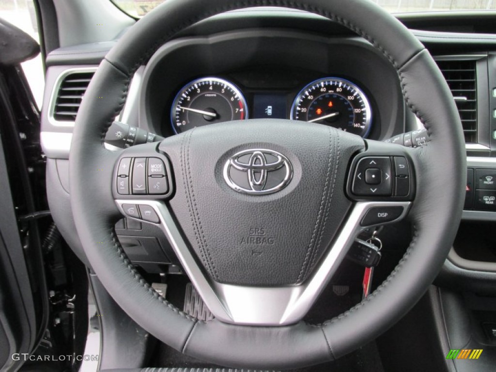 2015 Toyota Highlander LE Black Steering Wheel Photo #101826509