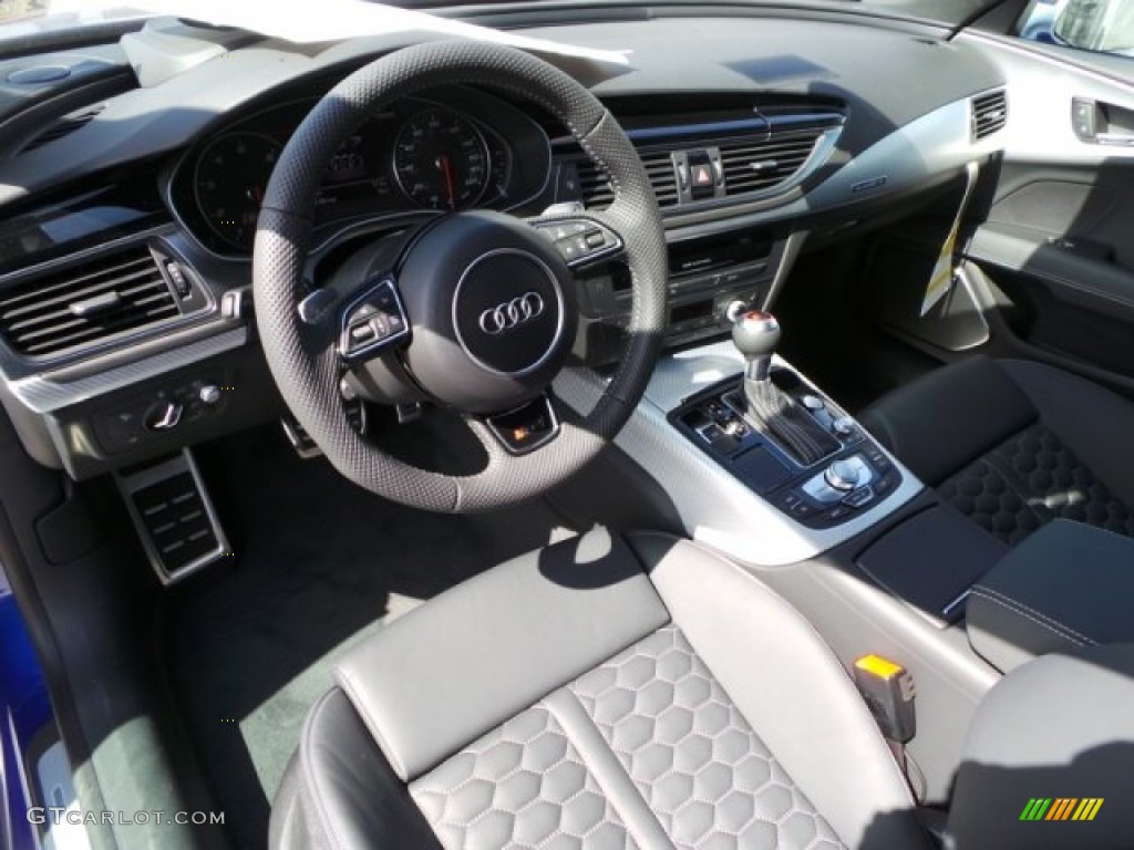 Black Valcona w/Contrast Honeycomb Stitching Interior 2015 Audi RS 7 4.0 TFSI quattro Photo #101835387