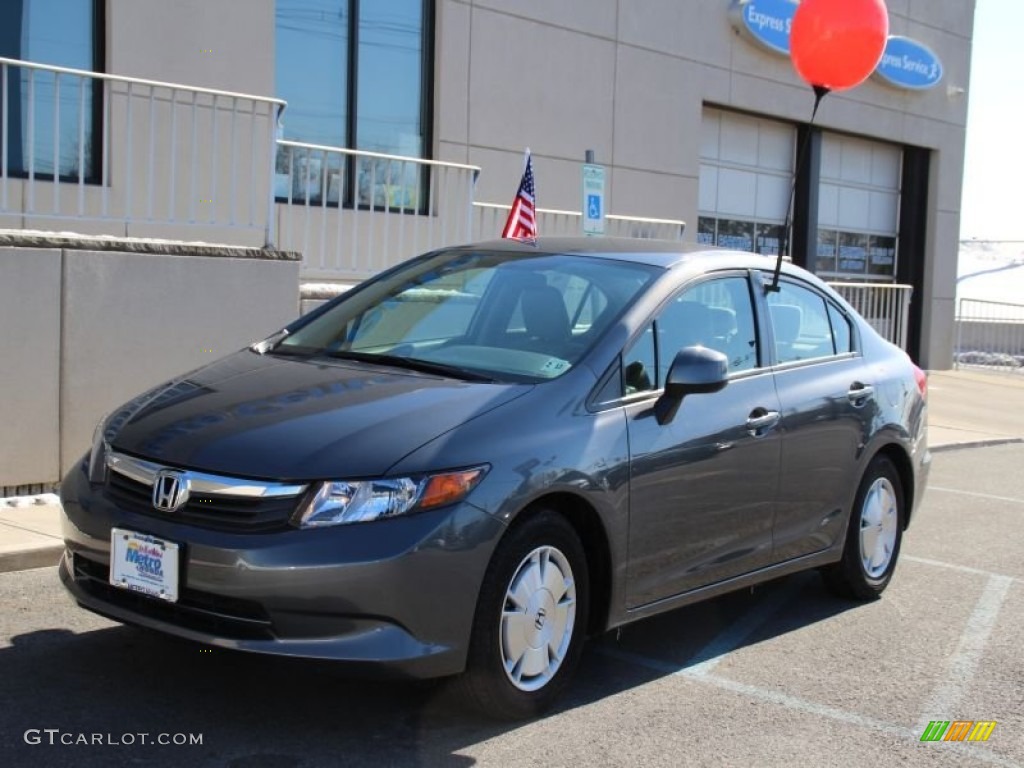 2012 Civic HF Sedan - Polished Metal Metallic / Gray photo #1