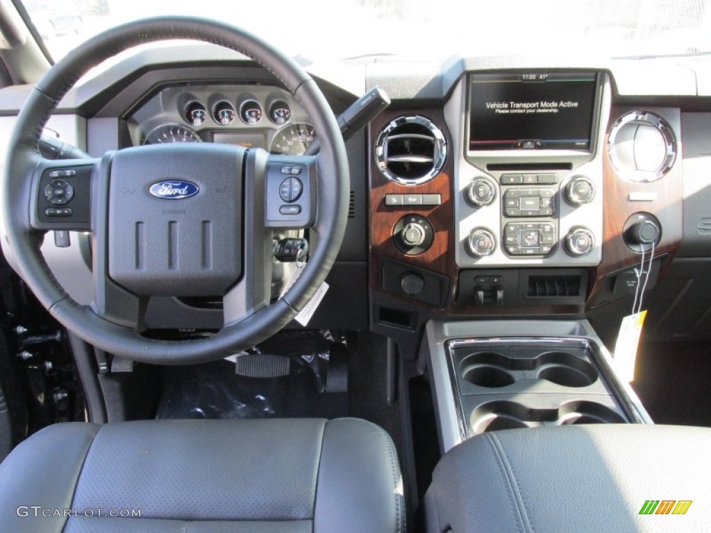 2015 Ford F250 Super Duty Lariat Crew Cab 4x4 Black Dashboard Photo #101855943