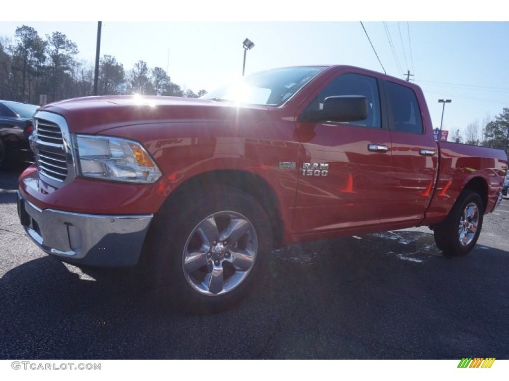 2014 1500 Big Horn Quad Cab 4x4 - Flame Red / Black/Diesel Gray photo #3