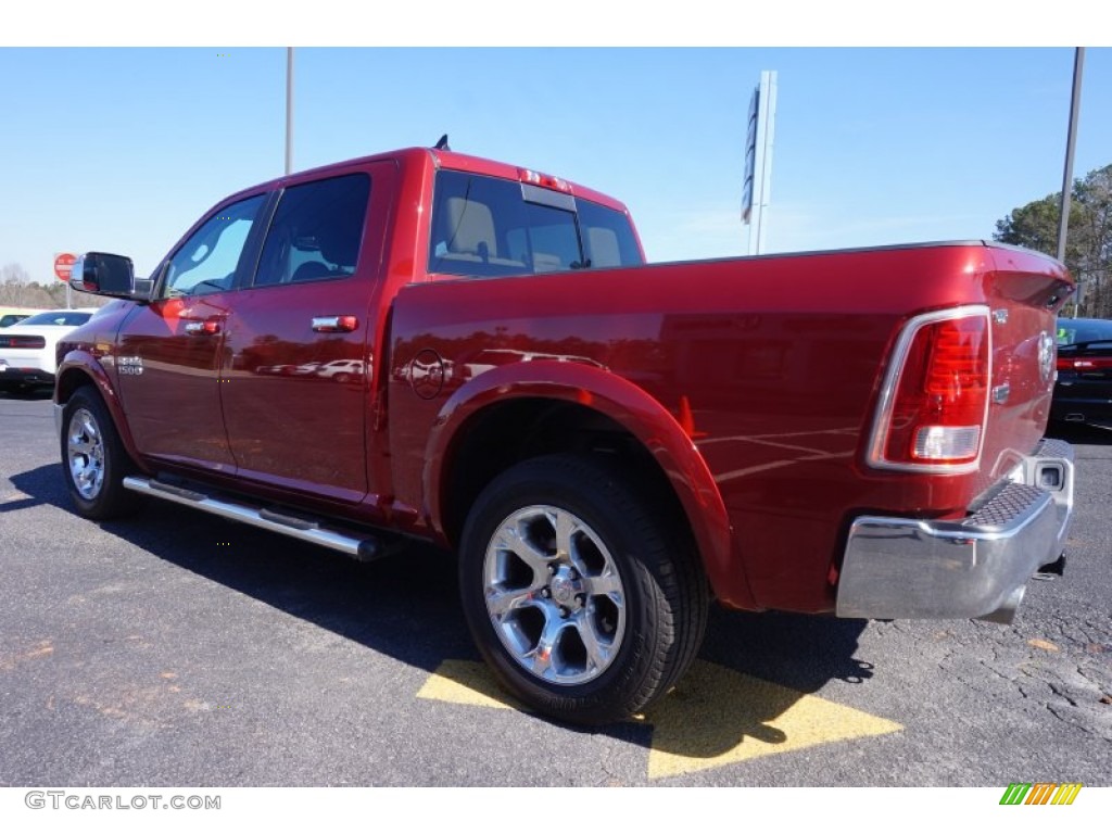 2013 1500 Laramie Crew Cab 4x4 - Deep Cherry Red Pearl / Canyon Brown/Light Frost Beige photo #5