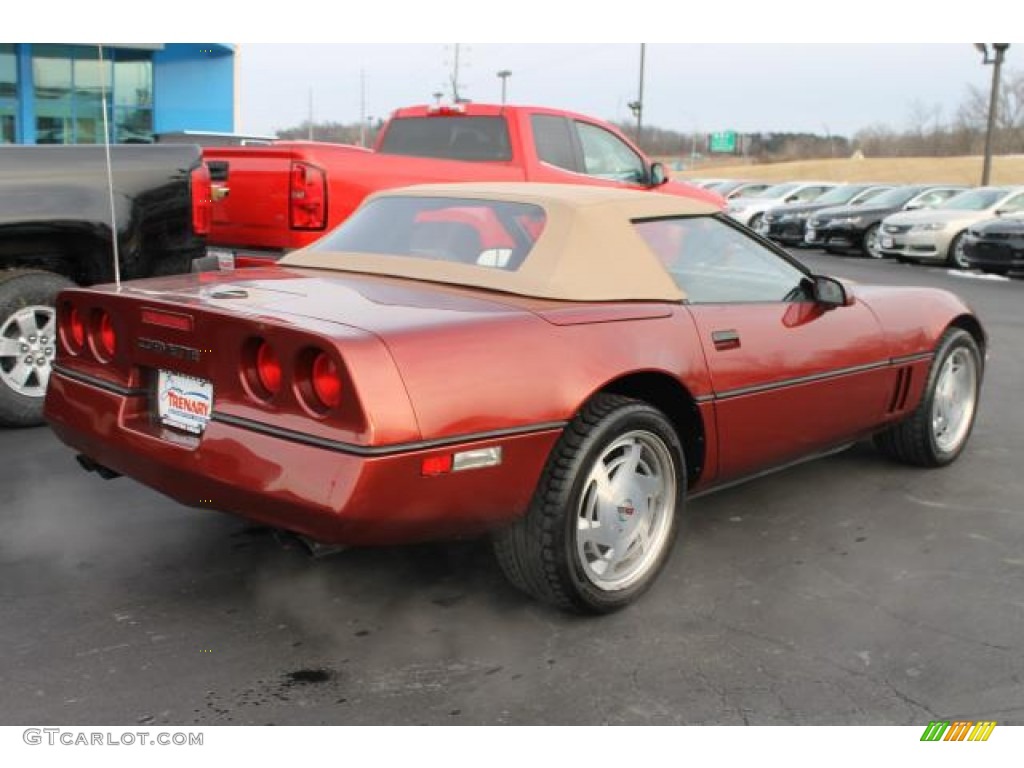1988 Corvette Convertible - Dark Red Metallic / Saddle photo #3