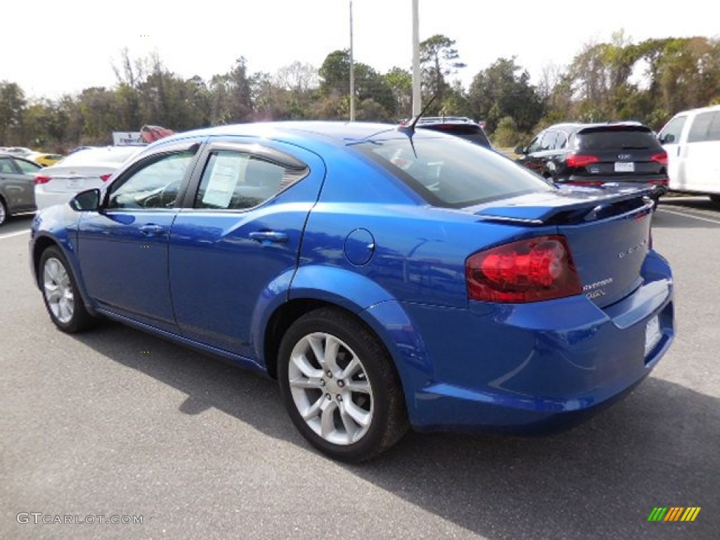 2012 Avenger R/T - Blue Streak Pearl / Black/Silver/Red photo #3