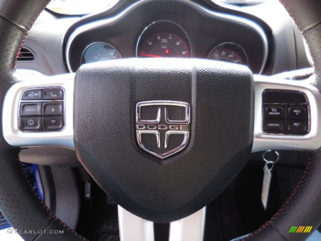 2012 Avenger R/T - Blue Streak Pearl / Black/Silver/Red photo #23