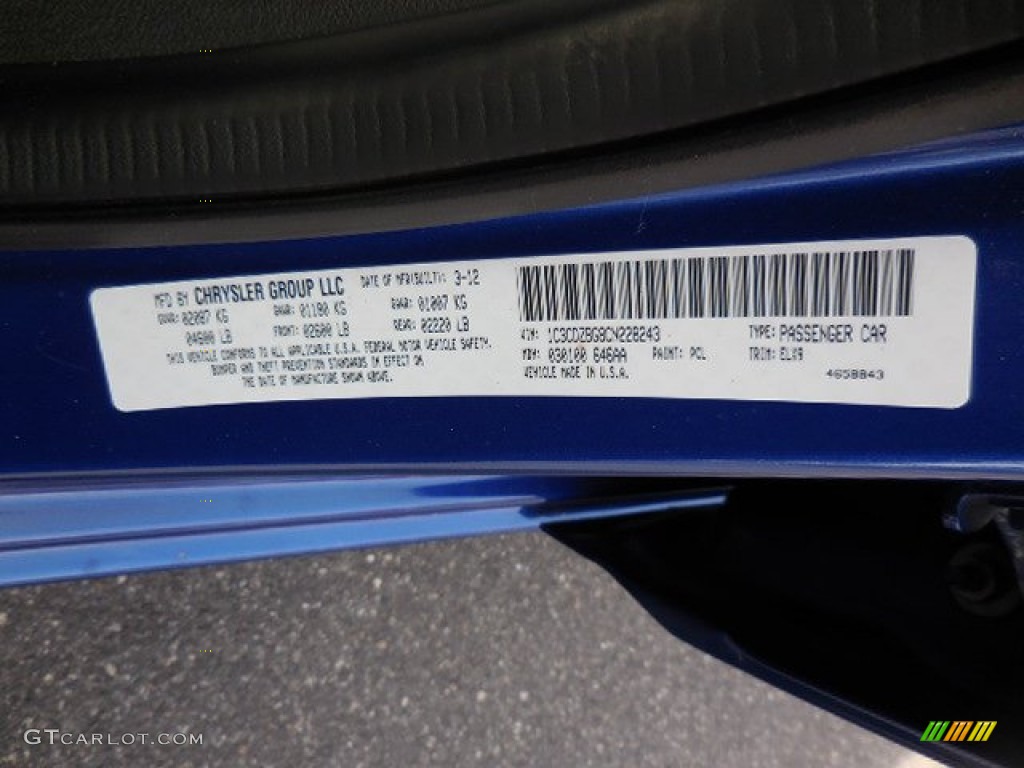2012 Avenger R/T - Blue Streak Pearl / Black/Silver/Red photo #24