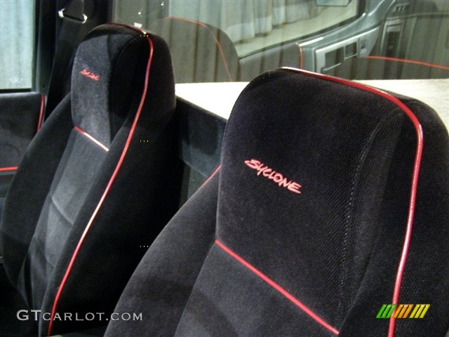 1991 GMC Syclone Black / Black with Red Piping, Seats Closeup 1991 GMC Syclone Standard Syclone Model Parts