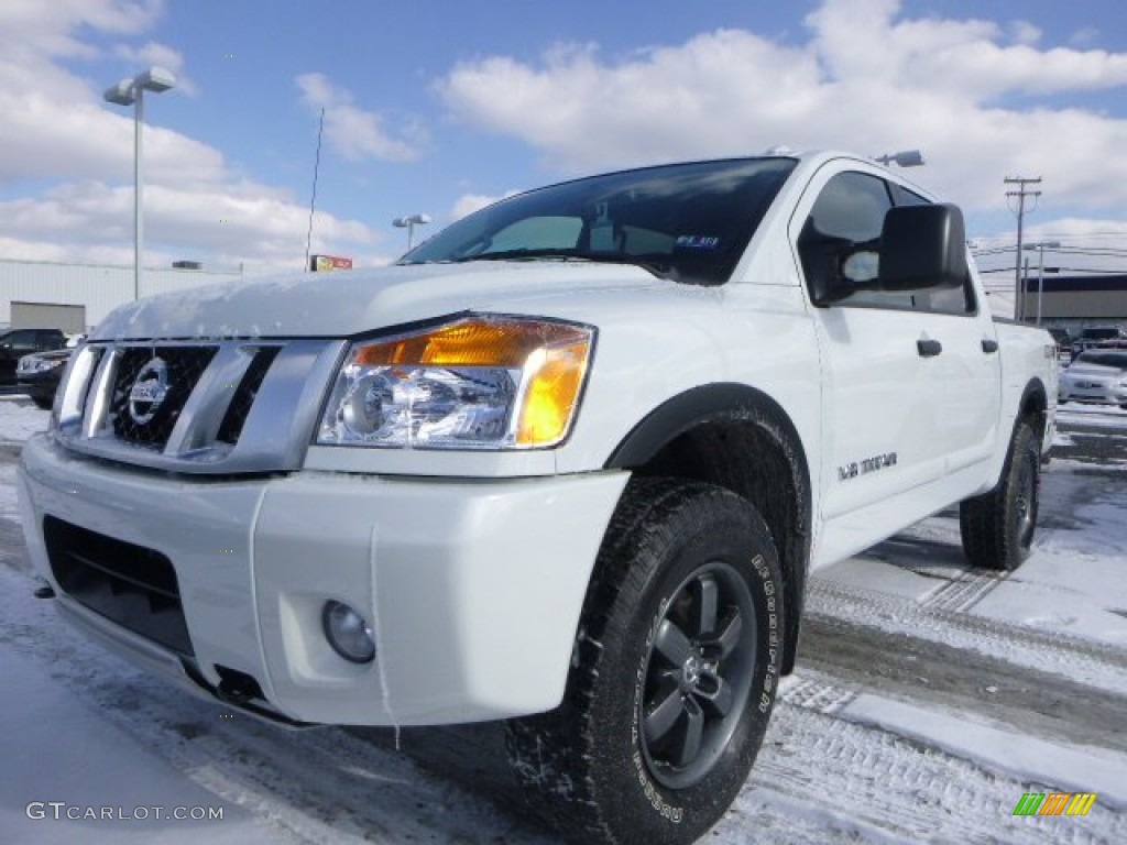 Glacier White 2015 Nissan Titan PRO-4X Crew Cab 4x4 Exterior Photo #101876812