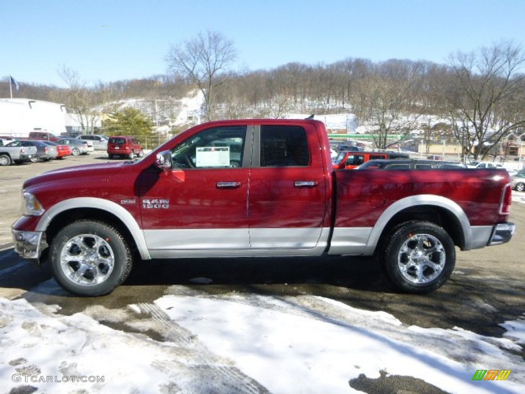 Deep Cherry Red Crystal Pearl 2015 Ram 1500 Laramie Quad Cab 4x4 Exterior Photo #101884793
