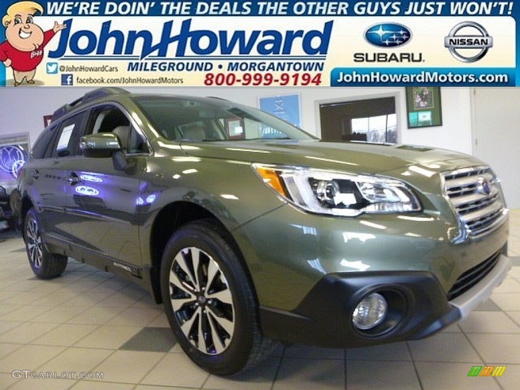 2015 Outback 2.5i Limited - Wilderness Green Metallic / Warm Ivory photo #1