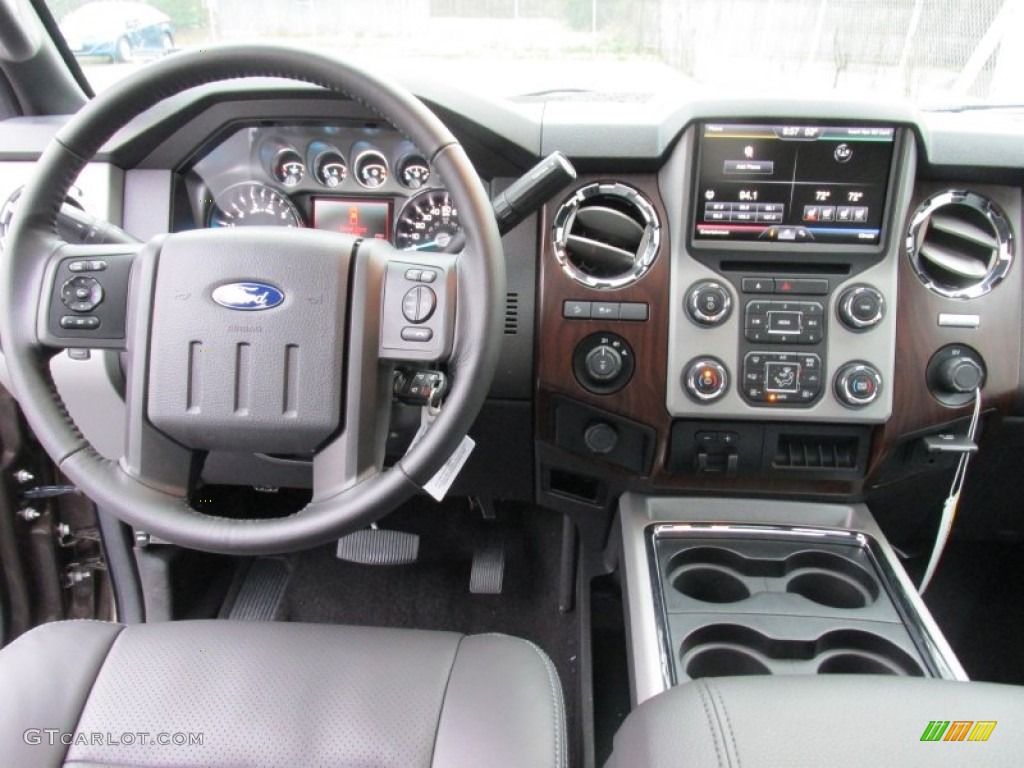 2015 Ford F250 Super Duty Lariat Crew Cab 4x4 Black Dashboard Photo #101888904