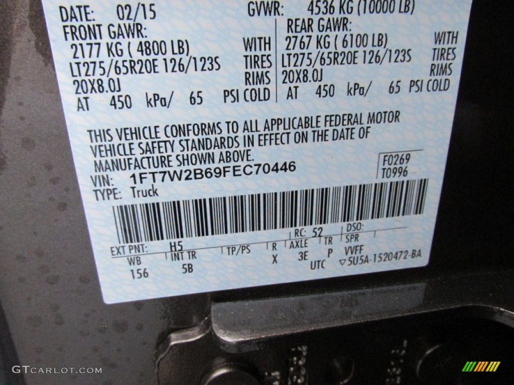 2015 F250 Super Duty Color Code H5 for Caribou Photo #101889141