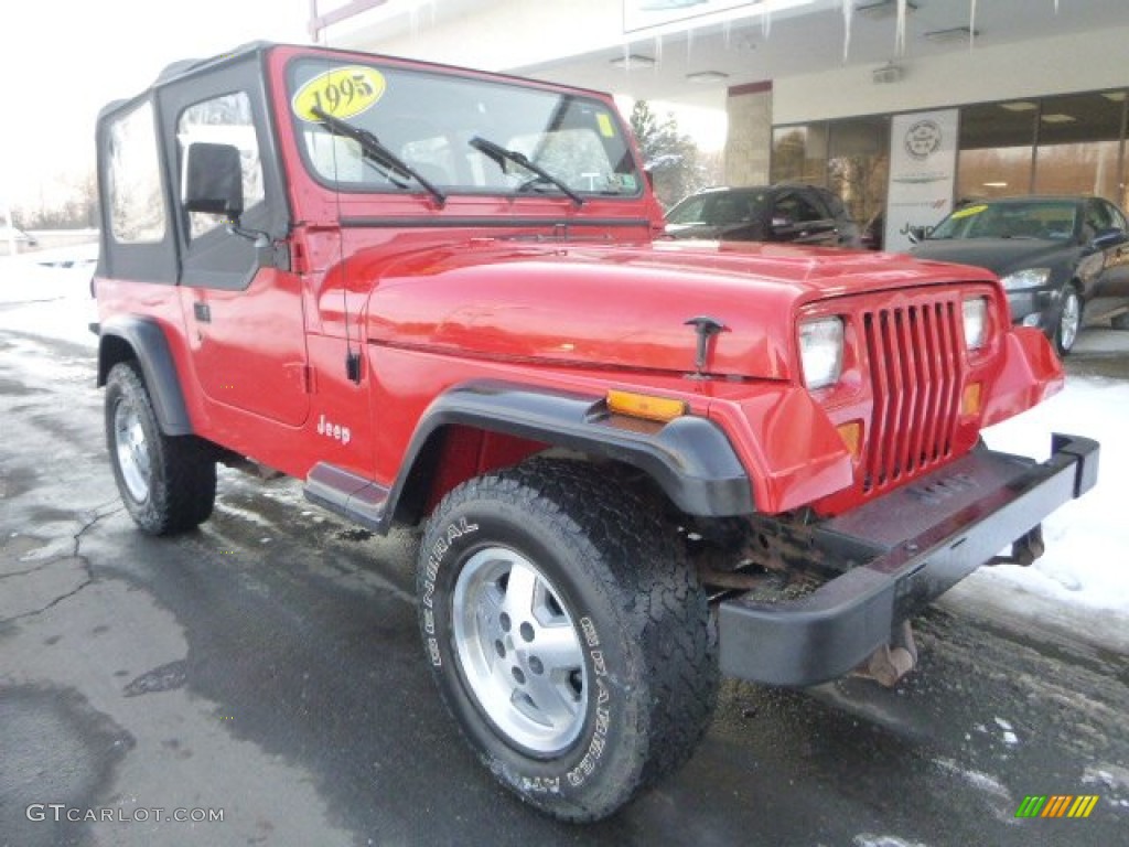 1995 Wrangler S 4x4 - Poppy Red / Gray photo #3