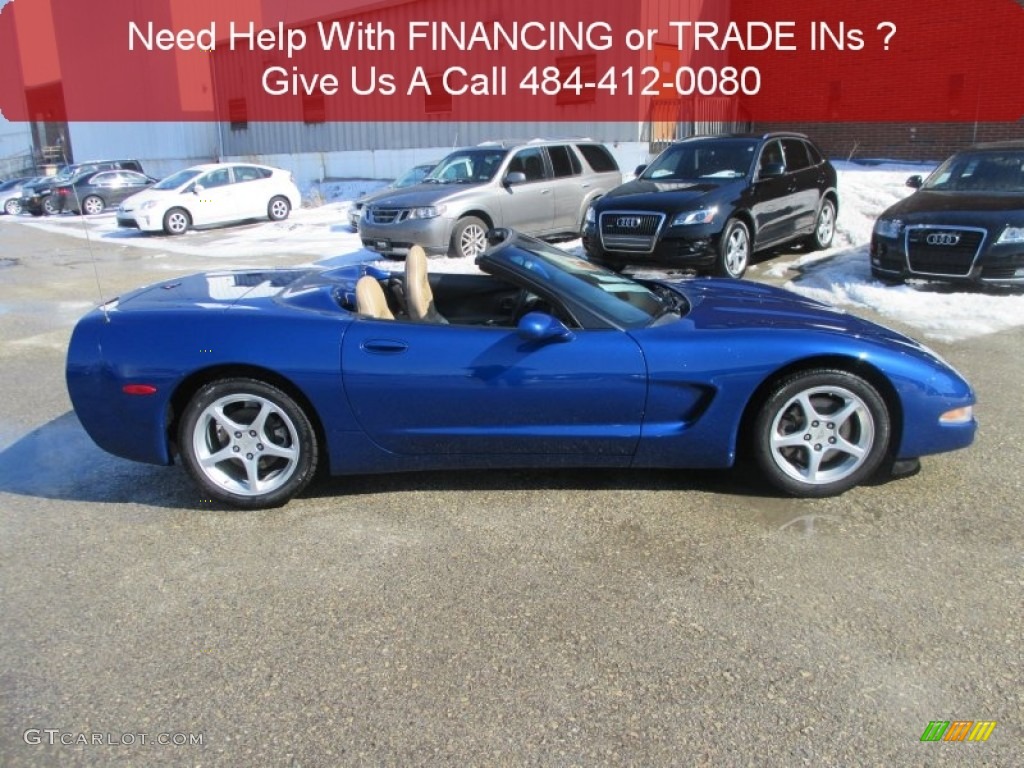 2002 Corvette Convertible - Electron Blue Metallic / Light Oak photo #7