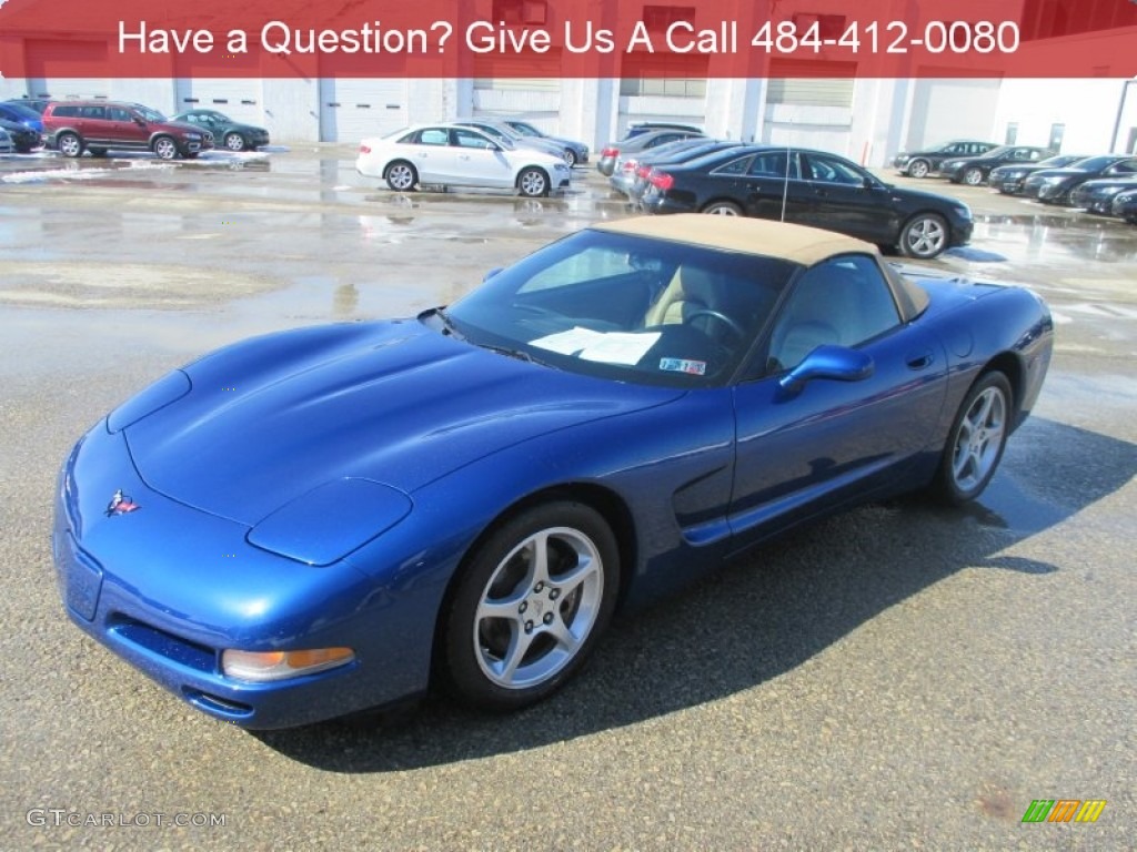 2002 Corvette Convertible - Electron Blue Metallic / Light Oak photo #8