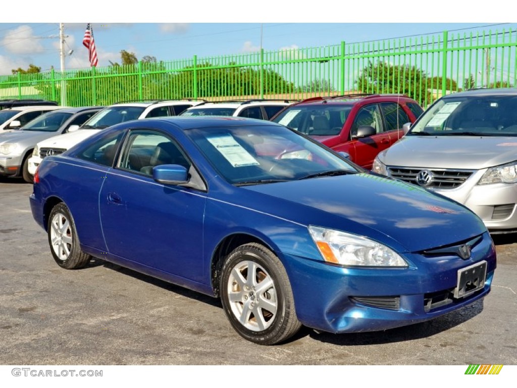 2005 Accord EX V6 Coupe - Sapphire Blue Pearl / Black photo #4