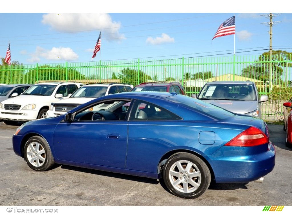 2005 Accord EX V6 Coupe - Sapphire Blue Pearl / Black photo #38