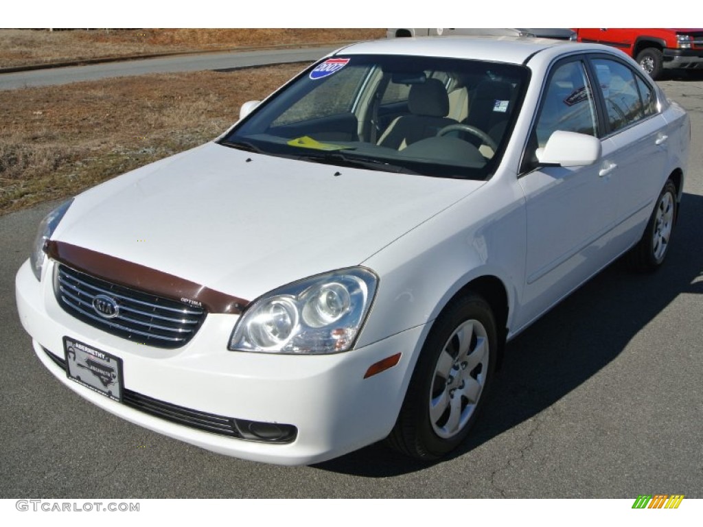 2007 Optima LX - Clear White / Beige photo #2