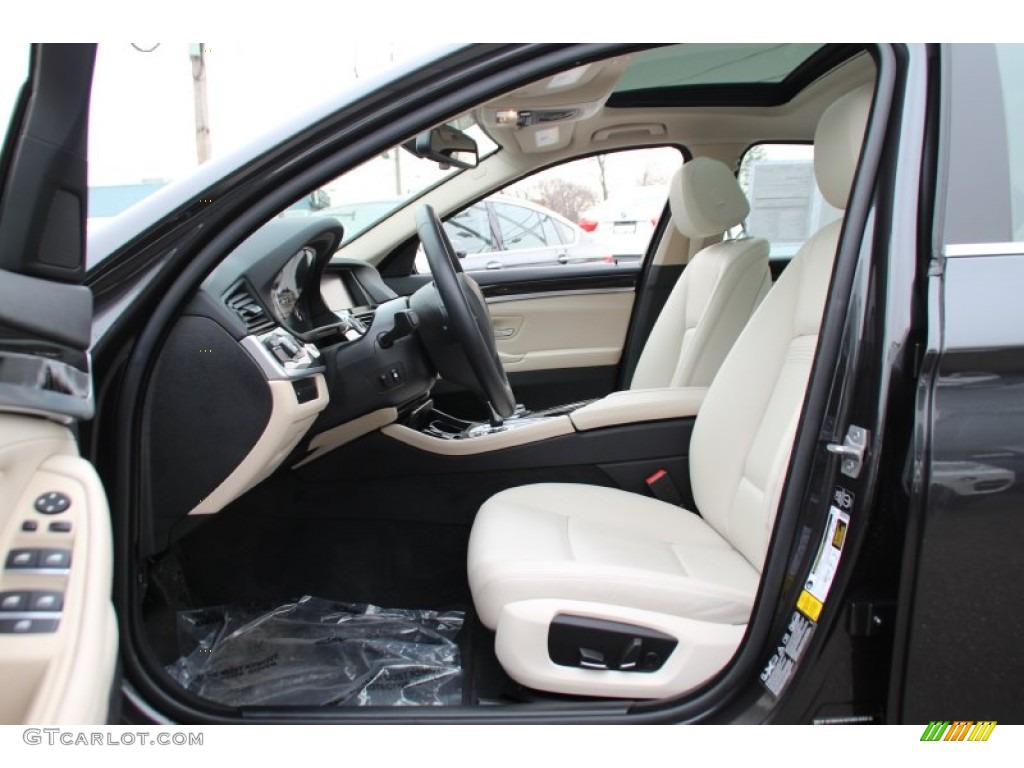 Ivory White/Black Interior 2014 BMW 5 Series 535d xDrive Sedan Photo #101909519