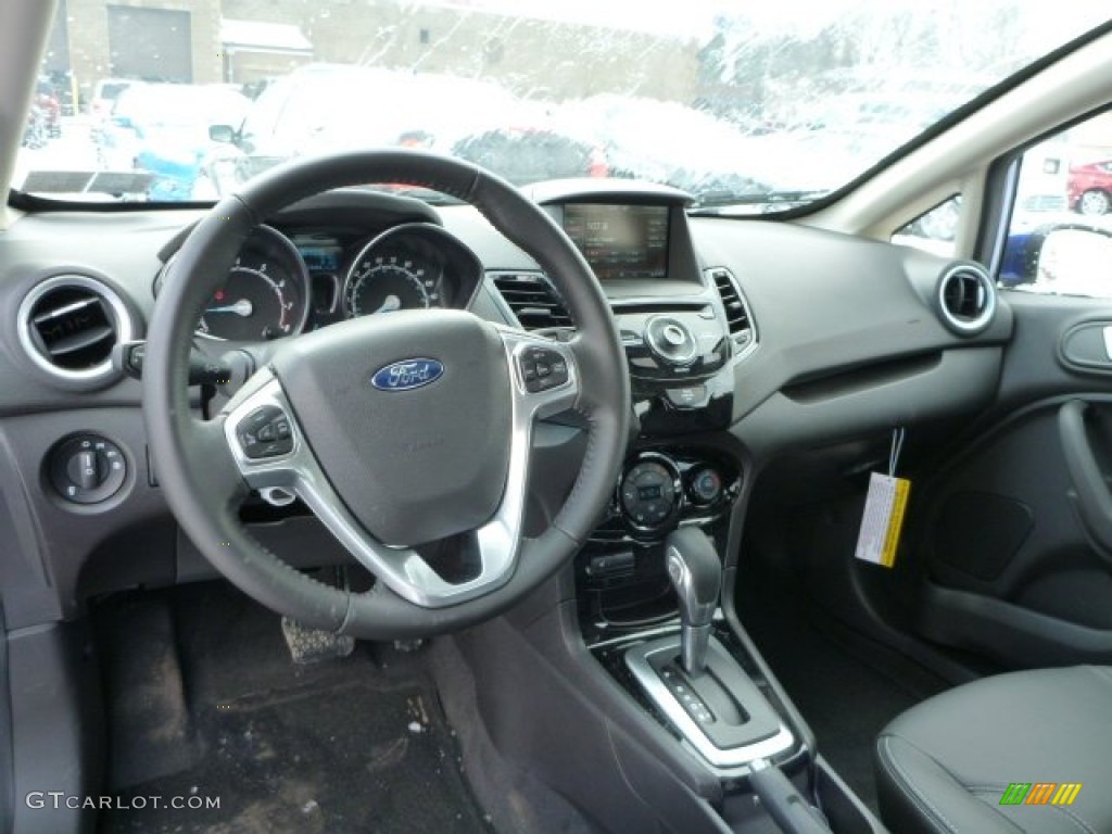 2015 Ford Fiesta Titanium Sedan Charcoal Black Dashboard Photo #101909672