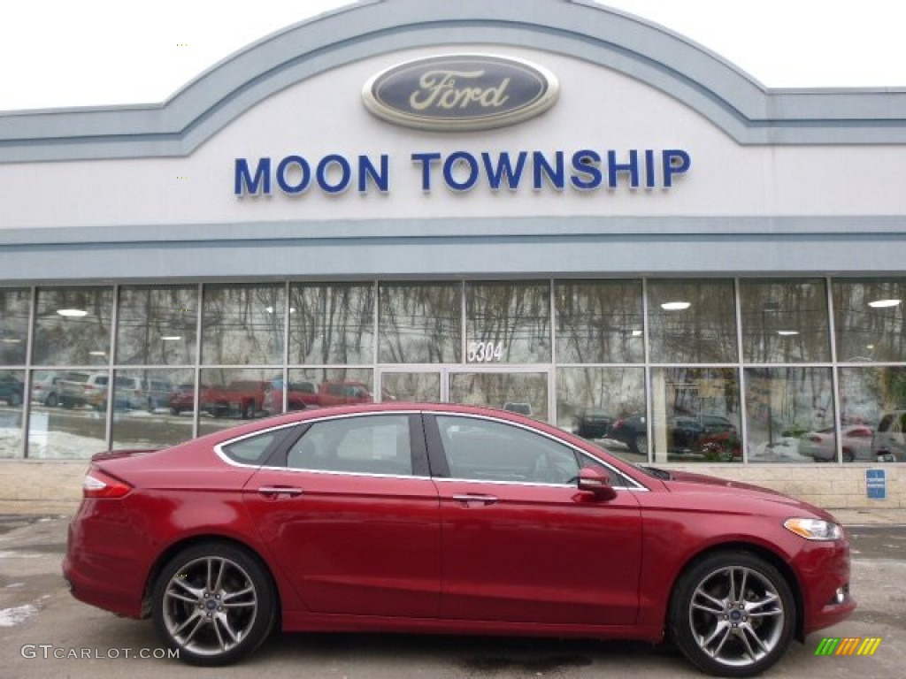 2014 Fusion Titanium - Ruby Red / Charcoal Black photo #1