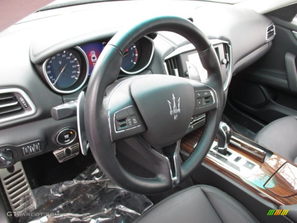 2014 Maserati Ghibli S Q4 Nero Steering Wheel Photo #101911281