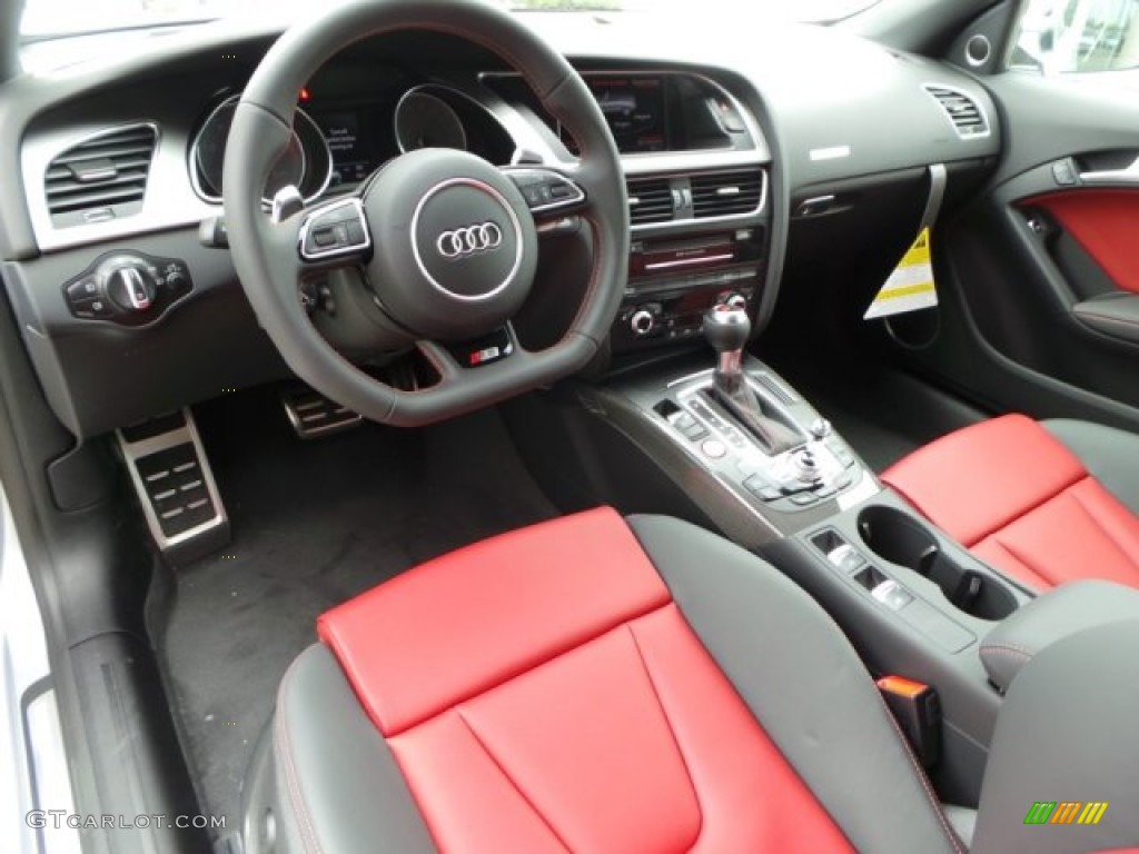 Black/Magma Red Interior 2015 Audi S5 3.0T Premium Plus quattro Cabriolet Photo #101914616
