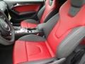 2015 Audi S5 Black/Magma Red Interior Front Seat Photo