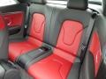 2015 Audi S5 Black/Magma Red Interior Rear Seat Photo