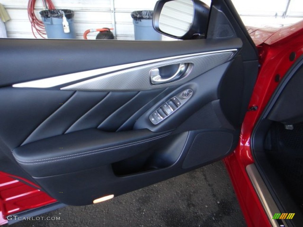 2014 Infiniti Q 50 3.7 Premium Graphite Door Panel Photo #101916683