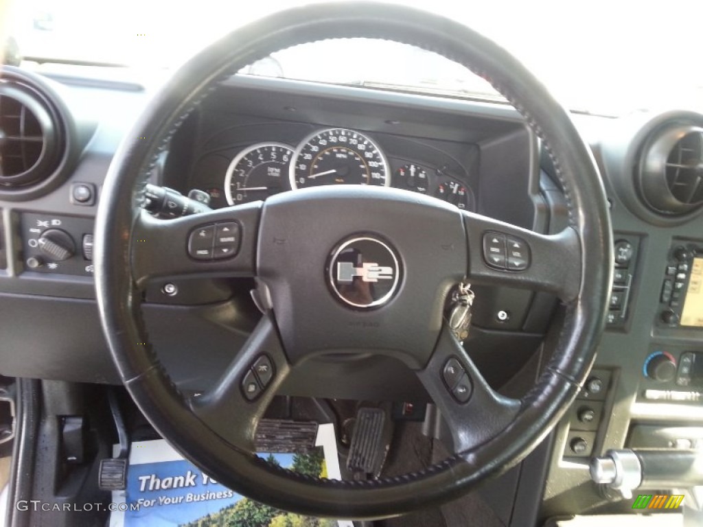 2005 Hummer H2 SUT Ebony Black Steering Wheel Photo #101922988