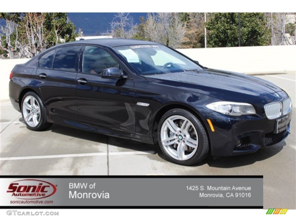2012 5 Series 550i Sedan - Carbon Black Metallic / Cinnamon Brown photo #1