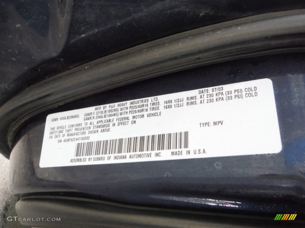 2004 Baja Sport - Mystic Blue Pearl / Dark Gray photo #19