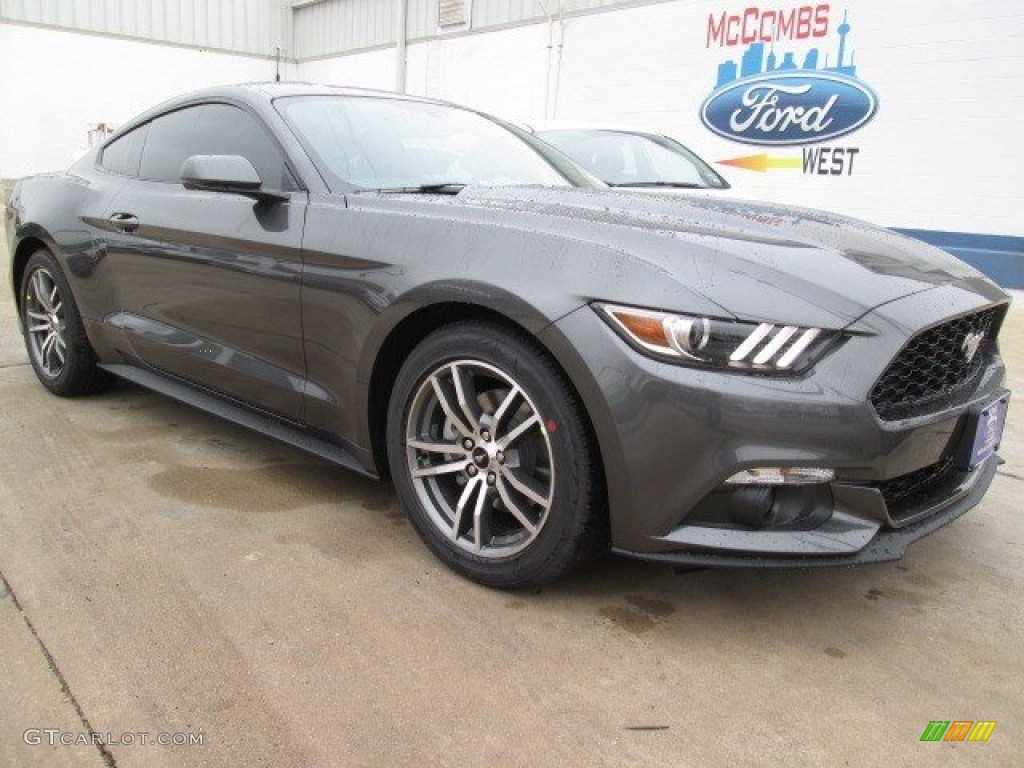 2015 Mustang EcoBoost Premium Coupe - Magnetic Metallic / Ebony photo #1