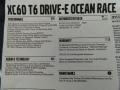  2015 XC60 T6 Drive-E Ocean Race Window Sticker