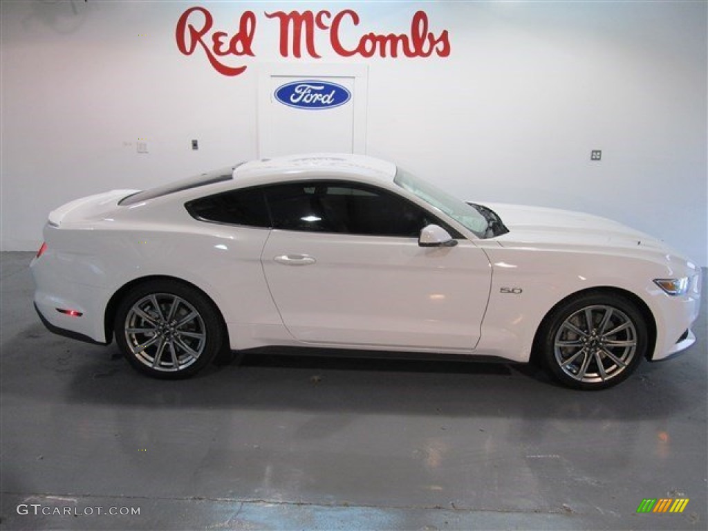 2015 Mustang GT Premium Coupe - Oxford White / Red Line photo #8
