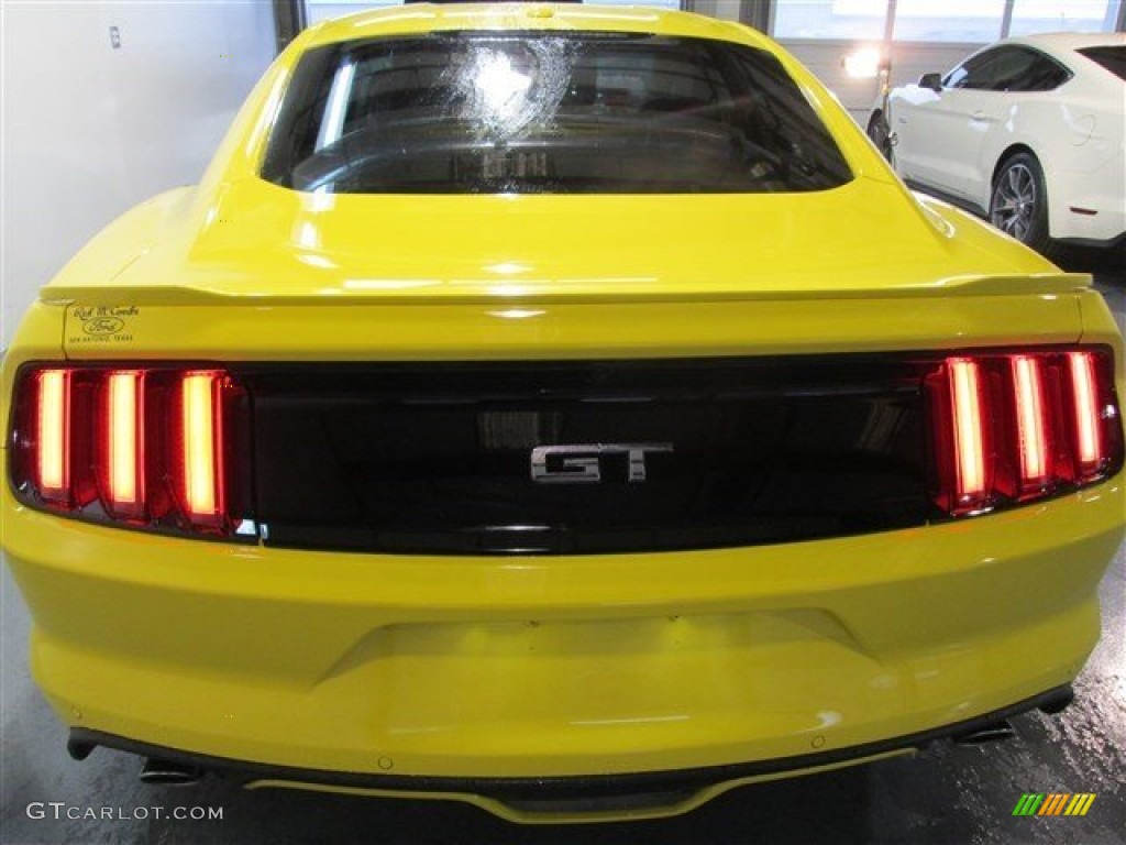 2015 Mustang GT Premium Coupe - Triple Yellow Tricoat / Ebony photo #5