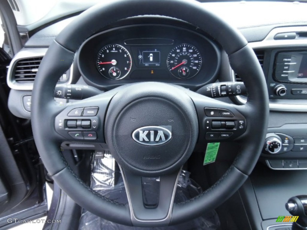 2016 Kia Sorento LX AWD Satin Black Steering Wheel Photo #101936789