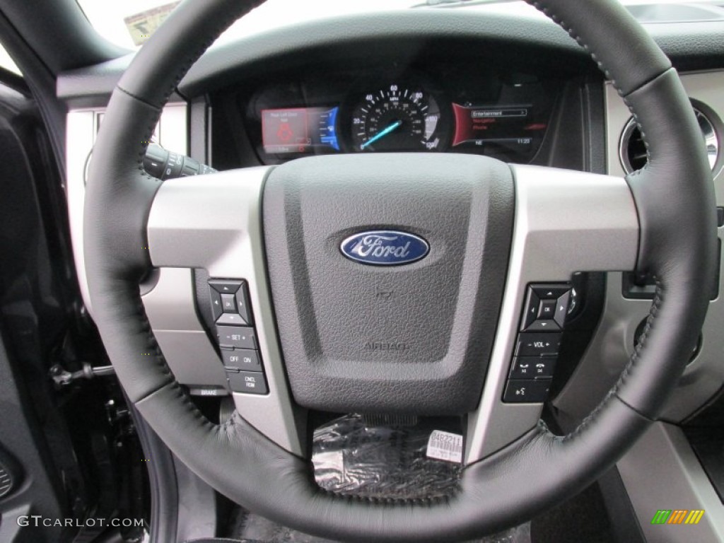 2015 Ford Expedition Limited Ebony Steering Wheel Photo #101938337