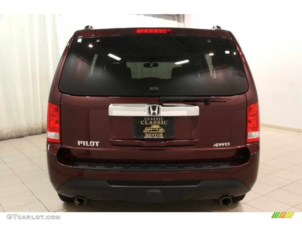 2012 Pilot EX-L 4WD - Dark Cherry Pearl II / Black photo #16