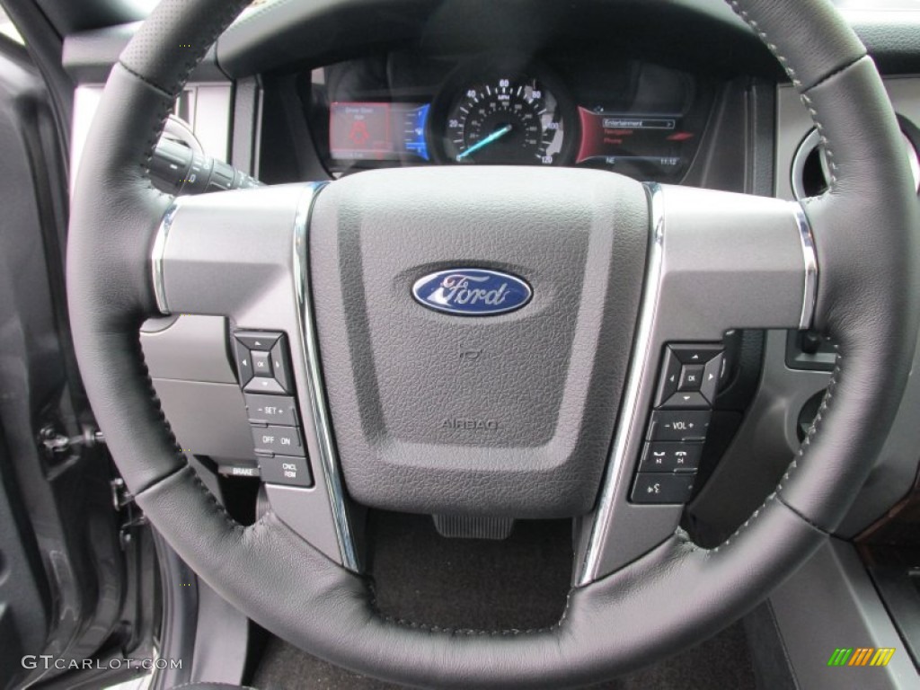 2015 Ford Expedition EL Platinum Ebony Steering Wheel Photo #101939072