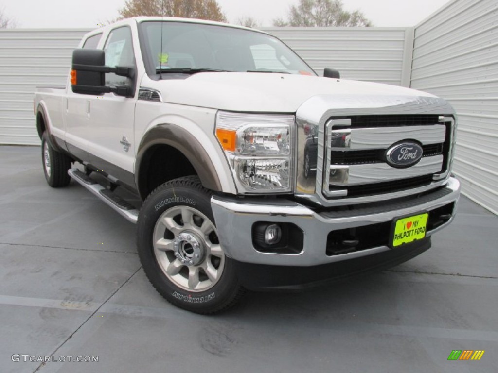 2015 F350 Super Duty Lariat Crew Cab 4x4 - White Platinum / Black photo #1