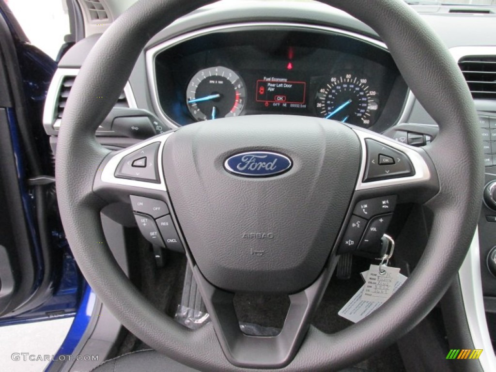 2015 Ford Fusion SE Charcoal Black Steering Wheel Photo #101941679
