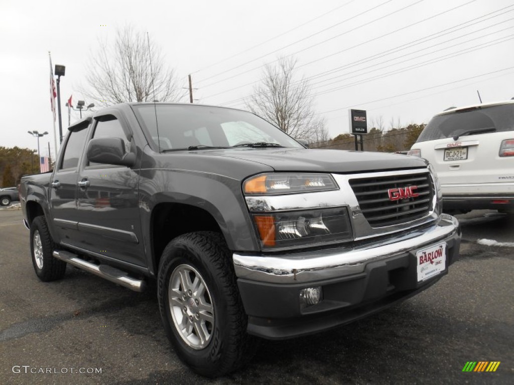 2009 Canyon SLE Crew Cab 4x4 - Dark Steel Gray Metallic / Ebony photo #1