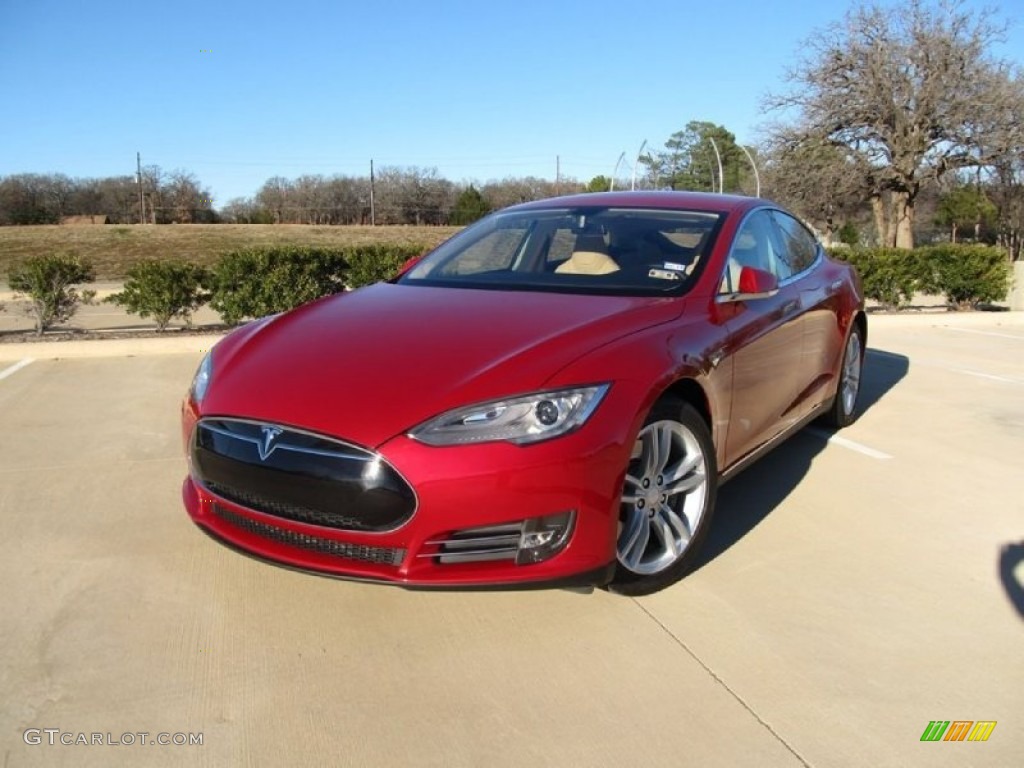 Red Multi-Coat 2014 Tesla Model S Standard Model S Model Exterior Photo #101946884