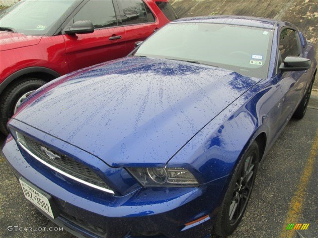 2014 Mustang V6 Coupe - Deep Impact Blue / Charcoal Black photo #2