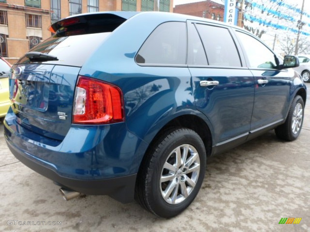 2011 Edge SEL AWD - Mediterranean Blue Metallic / Medium Light Stone photo #13